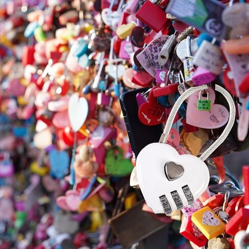 Heart Shaped Padlock,Love Padlock,Small Locker Locks,Love Lock for Jewelry Storage Box Locker Decor Valentine Gift,Combo Lock,Gym Locker Lock (Purple,2pcs) in Saudi Arabia