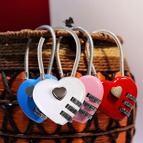 Heart Shaped Padlock,Love Padlock,Small Locker Locks,Love Lock for Jewelry Storage Box Locker Decor Valentine Gift,Combo Lock,Gym Locker Lock (Purple,2pcs) in Saudi Arabia