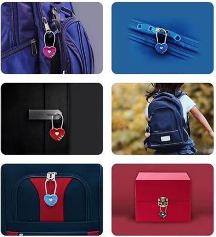 Heart Shaped Padlock,Love Padlock,Small Locker Locks,Love Lock for Jewelry Storage Box Locker Decor Valentine Gift,Combo Lock,Gym Locker Lock (Purple,2pcs) in Saudi Arabia