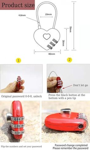 Heart Shaped Padlock,Love Padlock,Small Locker Locks,Love Lock for Jewelry Storage Box Locker Decor Valentine Gift,Combo Lock,Gym Locker Lock (Purple,2pcs) in Saudi Arabia
