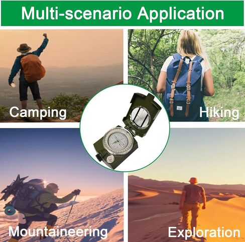 Military Compass, JYEASTZ Compass Military Grade for Hiking Survival, Waterproof Durable Boy Scout Compass Lensatic Compasses Multifunctional Outdoor Compass for Hunting Camping in Saudi Arabia