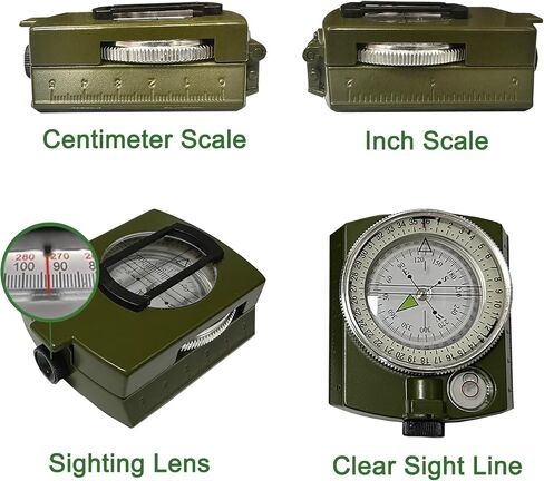 Military Compass, JYEASTZ Compass Military Grade for Hiking Survival, Waterproof Durable Boy Scout Compass Lensatic Compasses Multifunctional Outdoor Compass for Hunting Camping in Saudi Arabia