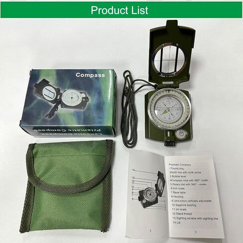 Military Compass, JYEASTZ Compass Military Grade for Hiking Survival, Waterproof Durable Boy Scout Compass Lensatic Compasses Multifunctional Outdoor Compass for Hunting Camping in Saudi Arabia