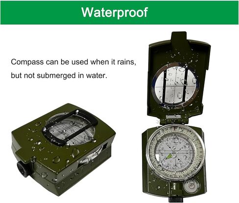 Military Compass, JYEASTZ Compass Military Grade for Hiking Survival, Waterproof Durable Boy Scout Compass Lensatic Compasses Multifunctional Outdoor Compass for Hunting Camping in Saudi Arabia