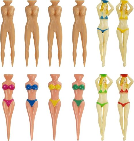 مضحك جولف تيز-12PCS بيكيني ممارسة الغولف الجدة تيز سيدة بنات جولف تيز للرجال النساء جولف التدريب هدايا عيد ميلاد in Kuwait