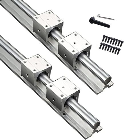 Linear Rails and Bearings 2200mm/86.6 inch SBR16 2PCS Linear Slide Rail 4PCS SBR16UU Carriage Bearing Block CNC Rail Kit, Linear Guideway Rail Kit for DIY CNC Routers Lathes Automated Machines in Kuwait