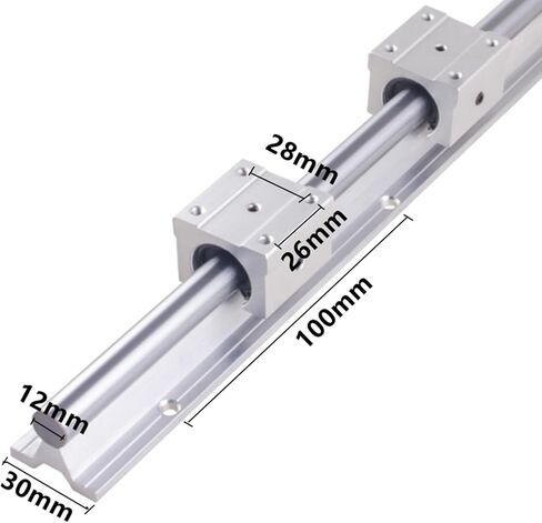 Linear Rails and Bearings 2200mm/86.6 inch SBR16 2PCS Linear Slide Rail 4PCS SBR16UU Carriage Bearing Block CNC Rail Kit, Linear Guideway Rail Kit for DIY CNC Routers Lathes Automated Machines in Kuwait