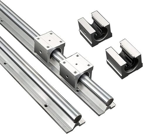 Linear Rails and Bearings 2200mm/86.6 inch SBR16 2PCS Linear Slide Rail 4PCS SBR16UU Carriage Bearing Block CNC Rail Kit, Linear Guideway Rail Kit for DIY CNC Routers Lathes Automated Machines in Kuwait