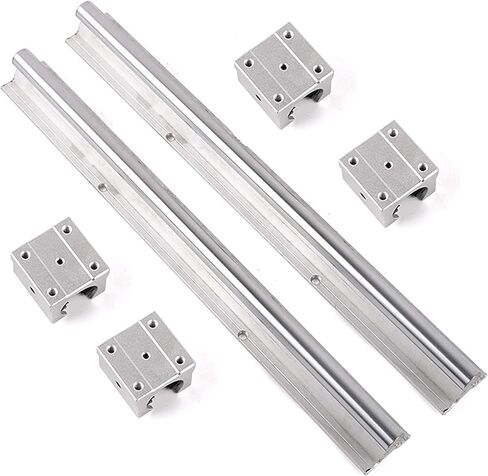 Linear Rails and Bearings 2200mm/86.6 inch SBR16 2PCS Linear Slide Rail 4PCS SBR16UU Carriage Bearing Block CNC Rail Kit, Linear Guideway Rail Kit for DIY CNC Routers Lathes Automated Machines in Kuwait