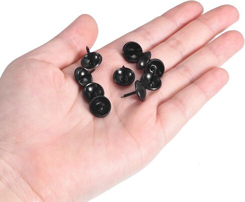uxcell Upholstery Tacks Nail Pins Furniture, 50Pcs 11x13mm Thumb Tack Pins Assortment Kit Carbon Steel for Home Sofa DIY Decorative Nail Heads Nails, Black in Saudi Arabia