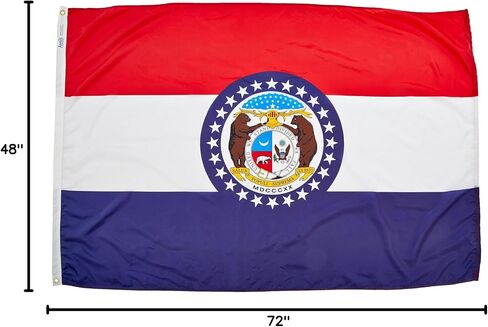 Annin Flagmakers Missouri State Flag USA-Made to Official State Design Specifications, 3 x 5 Feet (Model 142960) in Kuwait