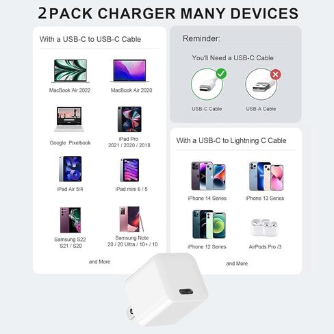 USB C Charger Block,Cabepow [3Pack] Type C Charging Block Wall Plug Adapter Cube Replacement for iPhone 15 14 13 12 Pro/Pro Max/Plus,iPad Pro,MacBook,Apple Watch in Saudi Arabia