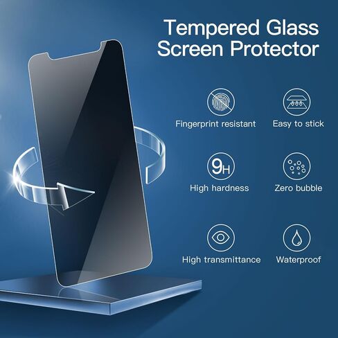 NEW'C [3 Pack Privacy Screen Protector for iPhone 14,13,13 Pro (6.1 Inch), Anti Spy Tempered Glass Film,Case Friendly Ultra Resistant in Saudi Arabia