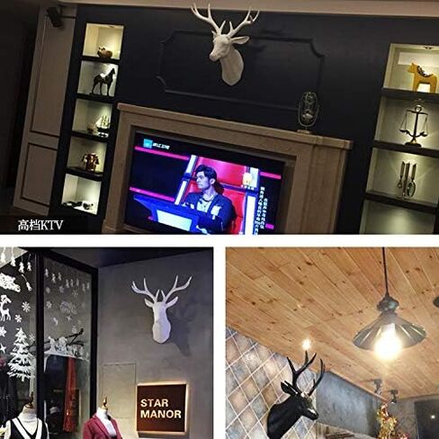 Notakia 20 inch Large Wall Charmers Large Faux Deer Head Faux Taxidermy Animal Head Wall Decor - Handmade Farmhouse Decor - Rustic Wall Decor Deer Antlers (Black Deer) in Saudi Arabia