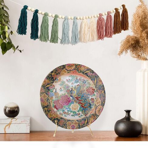 Rainbow Tassel Garland with Wood Bead Tassel Garland Banner for Classroom Bedroom Boho Tassel Garland Rainbow Garland Hanging Wall Decoration Colorful Room Decor (Style B) in Saudi Arabia