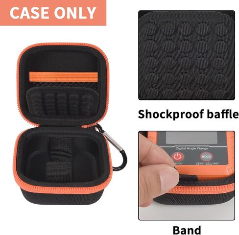 Digital Angle Gauge Case for RDINSCOS/for Wixey/for Klein Tools 935DAG Electronic Level, Mini Angle Finder Protractors Carrying Storage Bag for GemRed/for WIBENTL and Batteries(Box Only)-Full Black in Saudi Arabia