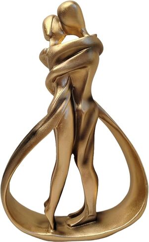 منحوتات زوجين لديكور المنزل، تماثيل زوجين معانقة، منحوتات زوجين حديثة، منحوتات رومانسية حديثة لديكور غرفة المعيشة وغرفة النوم والمكتب، هدية لعيد ميلاد عيد الحب (أبيض) in Kuwait