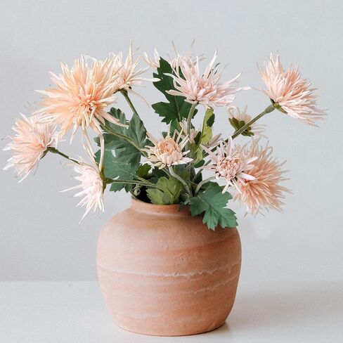 3 قطع زهور صناعية من زهور الأقحوان الأحمر اليوسفي بطول 68.58 سم للأمهات العنكبوتية من بوهو زهور حرير صناعية لعيد الحب والمنزل والمطبخ وديكور الزفاف وعيد الفصح وعيد الأم قطعة مركزية للطاولة in Kuwait