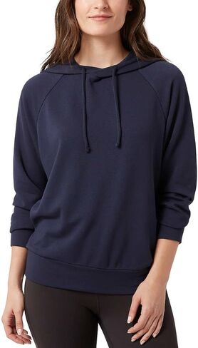 سترة بغطاء رأس للنساء من Eddie Bauer مع رباط من القماش الناعم مقاس مريح (كحلي، XS) in Saudi Arabia