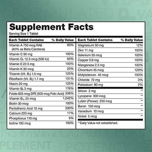 Kirkland Signature Mature Multi Vitamins & Minerals with Lycopene and Lutein 400 Tablets - Compare to Centrum Silver in Saudi Arabia