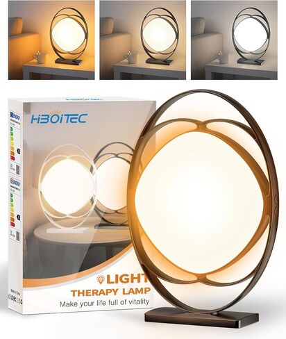 10000 Lux UV-Free Light Therapy Lamp, Sun Light Therapy Lamp with 3 Color Temperature & 5 Adjustable Brightness Levels & Timer & Memory Function, Happy Mood Light Therapy Lamp for Office Home, White in Saudi Arabia