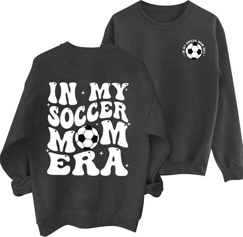 Soccer Mom Sweatshirt Women Funny In My Soccer Mom Era Graphic Shirts Fall Football Mama Long Sleeves Tops in Saudi Arabia