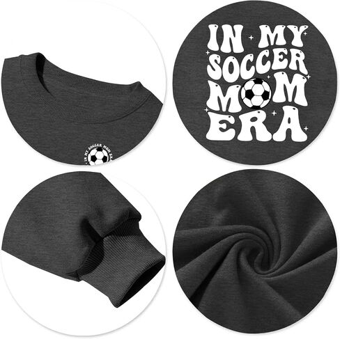 Soccer Mom Sweatshirt Women Funny In My Soccer Mom Era Graphic Shirts Fall Football Mama Long Sleeves Tops in Saudi Arabia
