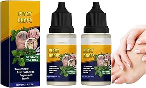 Plant Drops,Oregano Tea Tree Drops,Tea Tree and Oregano Oil for Nails Care,Plant Drops - Plant Drops for Nails Care,10 Ml/0.34 Fl.oz (2pcs) in Saudi Arabia