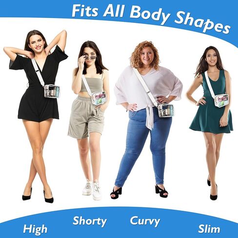 محفظة شفافة للسيدات معتمدة بحزامين، حقيبة كروس شفافة للحفلات الموسيقية، حقيبة كتف شفافة صغيرة عصرية، حقيبة يد بيضاء شفافة in Kuwait