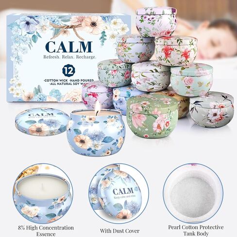 Scented Candles Set, 30 oz 12 Pack Candles for Home Scented, 180-240 Hours Candle Present Set for Men and Women in Saudi Arabia