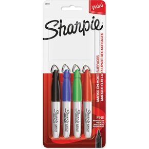 Sharpie Mini Permanent Markers, Fine Point, Assorted Colors, 4 Count - 35113PP Pack of 2