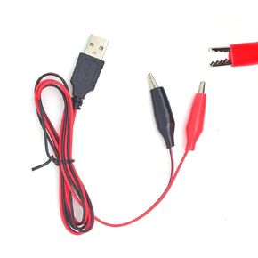 1PCS Alligator Clips with Wires USB,22AWG 1M/3.3FT Alligator Test Clips Clamp to USB Male Connector Power Supply Adapter USB Test Leads 5V 3A Cable for Multimeter Measure,Electronic Testing