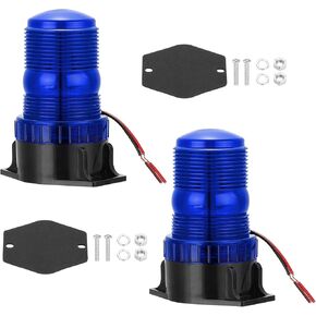 PATIKIL LED Strobe Warning Lights, 2Pcs 10V-80V Leds Flashing Lamps with Magnetic Base for Truck Tractor Vehicle Roof Forklift Golf Cart Mower UTV Car, Blue