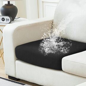 NAISI Waterproof Couch Cushion Covers Thick Velvet Fabric Washable Sofa Slipcovers Sectional Couch Covers for 3 Pieces Separate L Shape Couch Cover with Elastic Bottom(2 Seater + 1 Chaise,Grey)
