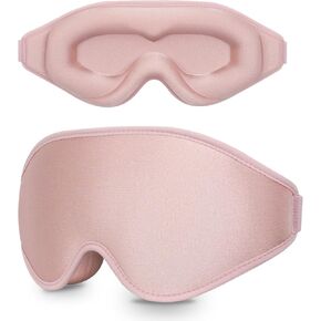 Sleep Mask 100% Light Blocking Eye Mask for Sleeping 3D Memory Foam Eye Covers with Adjustable Strap Night Blindfold for Women Pink