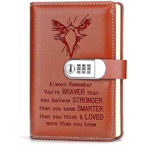 JOHSBYD Eagle Gift for Scouts Leather Combination Lock Notebook Court Of Honor Gift Boy Scout Gift Scouts Leader Gift Birthday Graduation Gifts for Son Daughter (Eagle Take Pride)