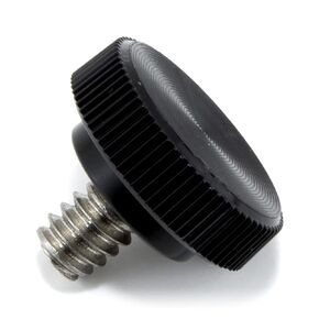 #10-24 x 1/4" Thumb Screw Stainless Steel - Black Knurled Round Plastic Knob - Standard/Coarse Thread ThumbScrew - Length: 0.250" - Proudly Built in USA - Package of (4)