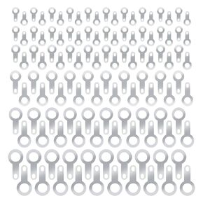 120PCS 6 in 1 Soldering Lugs Crimp Weld Ring Lug Terminal Brass Silver Plated Ring Terminals Connectors Assortment Kit 2.2mm 2.7mm 3.2mm 4.2mm 5.2mm 6.2mm