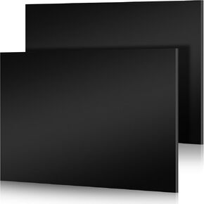 Frienda 2 Pcs Black HDPE Sheet 1/4" Thick, 24" x 48" HDPE Plastic Sheet High Density Polyethylene Sheet Solid Plastic Block Plastic Board for DIY Projects Machining Home Decor Handcrafts