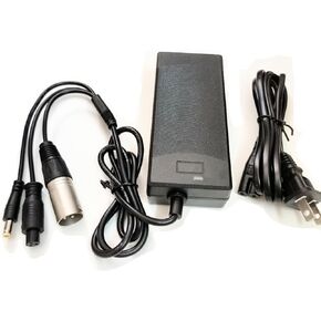 29.4V Fast 3-in-1 Battery Charger (3 Plugs) Universal for 24V 25.2V 25.9V Lithium (NOT for Lead Acid) Battery Electric Board Scooter Wheelchair Gotrax Hover-1 Jetson etc Power Charger