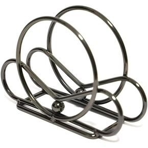 Upright Napkin Holder, Circle Napkin Holder Metal Tabletop Tissue Dispenser For Kitchen Countertops Dining Table (Black)