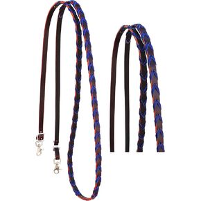 Horse Western 8' Long Tack Laced Brown Leather Barrel Contest Reins 6657