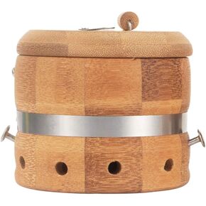 Moxibustion Box Bamboo Moxa Burner Holder 3- Gear Adjustable Temperature Moxa Tank Moxa Burning Tool with Wearable Rope