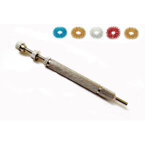 Sujok Hand Acupuncture Needle Injector (Spring Inserter) - Built-In Magnet + Free 5 Sujok Rings