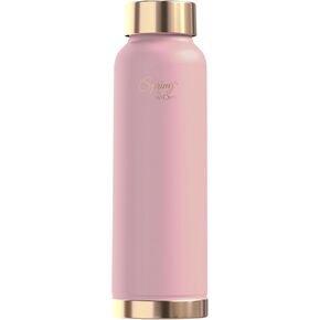 زجاجة مياه سبرينج من النحاس النقي مع غطاء مسطح، طلاء مطاطي من السيليكون الفاخر (1000 مل)، عبوة من زجاجة واحدة (أسود منتصف الليل) in Kuwait