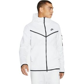 هودي Nike Sportswear Tech Fleece بسحاب كامل للرجال أبيض/أسود مقاس متوسط in Saudi Arabia