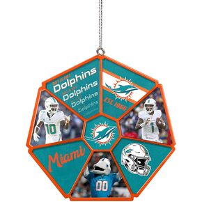 FOCO Miami Dolphins NFL Team Wheel Ornament