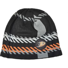 47 Anaheim Ducks Old Time Hockey (OTH) Cuffless Rugby Stripe Beanie Hat - NHL Knit Skull Cap