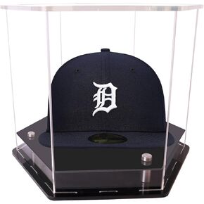 Hat Display Case Football Cap Display Stand Hexagons Clear Acrylic Case Display Football or Snapback Caps/Cap of Any Mini Helme