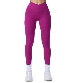 Aoxjox Workout Leggings for Women Tummy Control Athletic Gym Running Vanity V Waist Hidden Scrunch Yoga Pants 26"